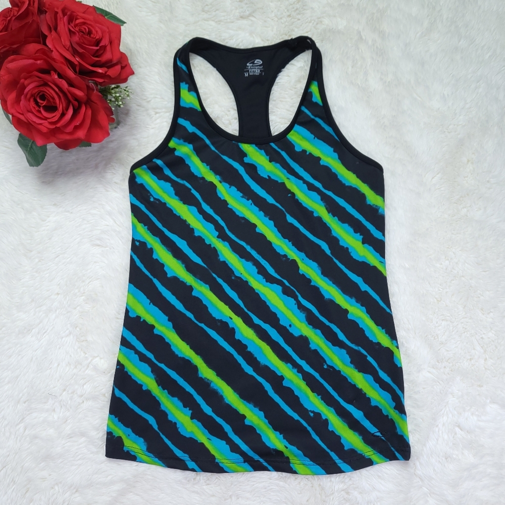 Champion Green and Blue Fitted Tank Size M